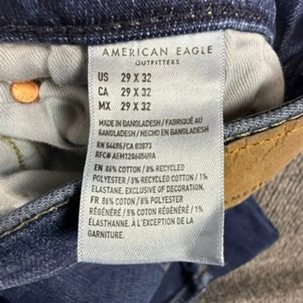 American Eagle Mens Airflex+ Slim Straight Medium‎ Wash Jeans 29x32